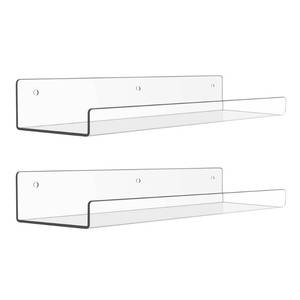 lot 9610 image: upsimples 2 Pcs 15 Acrylic Shelves for Wall Display and Storage, Clear