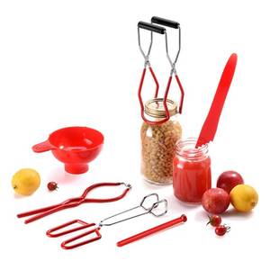 lot 9615 image: Canning Tools Set, Bubble PopperBubble MeasurerBubble Remover Tool for Cannings Pot, Water Bath& Pressure Canner, Include Tongs, Wide Mouth Funnel, Jar Lifter, Jar Wrench, Magnetic Lid Lifter