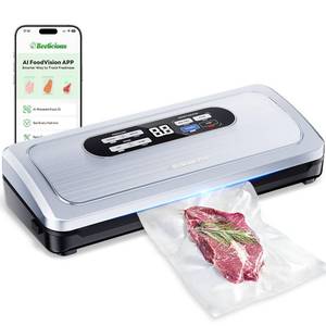 lot 9618 image: Vacuum Sealer Machine with AirLock ProSeal System, 10-in-1 Vacuum Sealer for Food, MoistDry Sealing Modes, Compact Design with Digital Timer, Built-in Cutter & Roll Storage, Silver-Blue