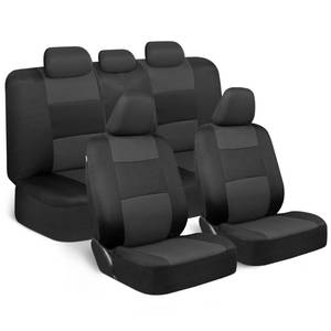 lot 9624 image: BDK PolyPro Car Seat Covers Full Set in Charcoal on Black �� Front and Rear Split Bench for Cars, Easy to Install Cover Set, Accessories Auto Trucks Van SUV