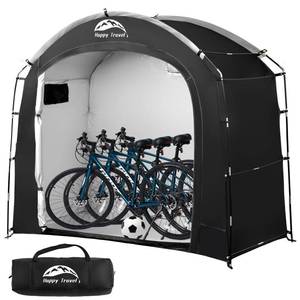 lot 9636 image: Happy Travel Bike Storage Shed Tent, Waterproof Portable Bicycle Cover Shed