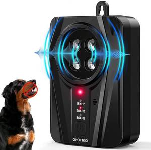 lot 10339 image: Queenmew Dog Bark Deterrent Devices, Automatic Anti Barking Device with 4 Ultrasonic Transmitters Long Range 50FT, 3 Mode Rechargble Barking Control Devices, Effective Stop Bark Box Outdoor & Indoor