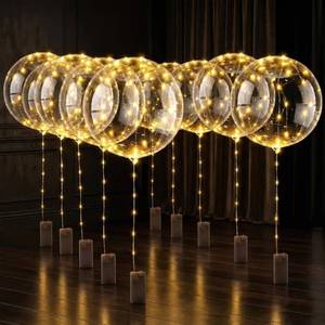 lot 10363 image: 10 Pcs LED Balloons Light Up Balloons, 18 In Clear, String Lights