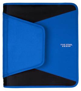 lot 10373 image: Five Star 1-12 Inch Zipper Binder, 3 Ring Binder, 3-Pocket Expanding File, Durable, Color Selected For You (28012)