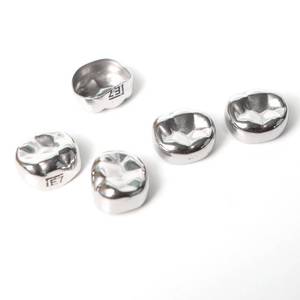 lot 10378 image: LA MIERE 5Pcs Dental Kids Crown Primary Molar Pedo Crowns Stainless Steel 48 Sizes DLL7 (9.7X8.3mm)