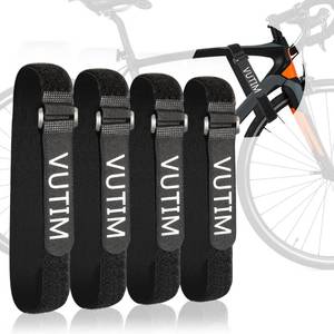 lot 10388 image: 4PCS Bike Rack Strap, Bike Rack Accessory,Adjustable Wheel Securing Straps, Non-Slip Fixed Bike Wheel, Suitable for Camping Equipment, Yoga Mats, Binding Sport Bottle Bicycles, Curtains