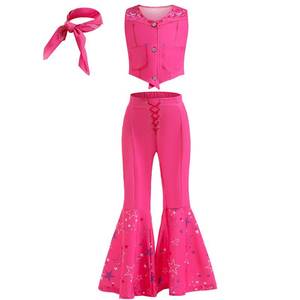 lot 10390 image: iTVTi Girls Pink Cowgirl Costume with Light Scarf, 5-6 Years(Tag 130)