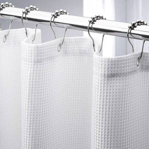 lot 10406 image: AmazerBath White Shower Curtain Fabric, Waffle Shower Curtains for Bathroom, Cloth Shower Curtain Heavy Duty, Thick Bathroom Shower Curtains Hotel Quality, Premium Polyester, 72x72 Inches