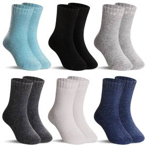 lot 10424 image: SeeyAN Kids Merino Wool Socks Boys Girls Hiking Boot Winter Thermal Warm Cozy Soft Toddler Thick Crew Socks 6 Pairs (6 Pairs Solid Color B, 1-3 Years)