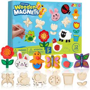 lot 10430 image: JOYIN 12 Wooden Magnet Painting Kit - Arts and Crafts for Kids Ages 3-8