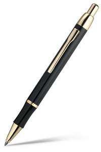 lot 10443 image: MCNTEIK Black Gel Pen With 24K Gold Finish, Fine lacquer work, Best Mens And Womens Gift Pen Set, Professional, ADMOK Black Refill, Smooth Writing, Executive, Office, Click, Nice Retractable Pens