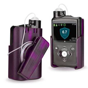 lot 10450 image: Pump Holder with 360° Rotatable Clip for Medtronic 640G 670G 770G (Purple)