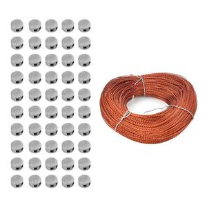 lot 10456 image: 50PCS 10x6mm Round Lead Seals Security Meter Seals with Copper Wires (100m)