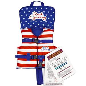 lot 11147 image: Dark Lightning Coast Guard Approved Toddler Life Jacket 0-30 lbs