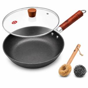 lot 11161 image: WANGYUANJI 10.2-Inch Cast Iron Skillet with Glass Lid