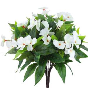 lot 11182 image: FAICOIA Artificial Impatiens Flowers 2-Stem Bundle 40cm