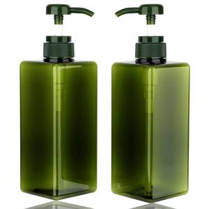 lot 12019 image: Jansburg Pump Bottle Dispenser 22oz 2-Pack Green