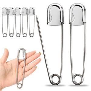 lot 12023 image: HAPYSHOOP 6-Piece 5 Inch Stainless Steel Safety Pins
