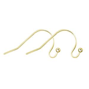 lot 12024 image: TGNEL Titanium Earring Hooks 20G Gold Plated