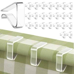 lot 12025 image: BeautiFan Tablecloth Clips 24-Piece Clear Plastic