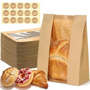 lot 12031 image: BagDream Large Paper Bread Bags 13.7x8.3x3.5 Tin Tie 60 Pack