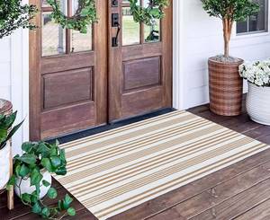 lot 12039 image: BUAGETUP Striped Outdoor Rug 24 x 51