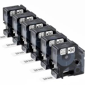 lot 12043 image: Colorwing Compatible Dymo D1 Label Tape 19mm 6-Pack