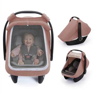 lot 12047 image: Blissful Diary Muslin Baby Car Seat Cover, Dusty Pink