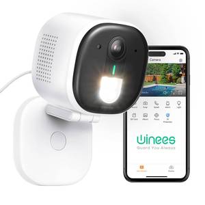 lot 12051 image: Winees 2K Wi-Fi Security Camera Outdoor Wired
