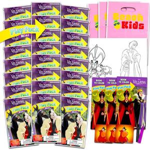 lot 12053 image: Disney Villains Party Favors Bundle - 24 Mini Activity Packs