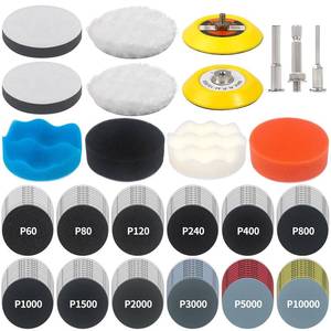 lot 12059 image: Pomsare 133-Piece Sanding Disc Kit with Buffing Pads