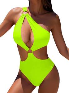 lot 12070 image: Hilinker Womens One-Piece Monokini Swimsuit, Green, Medium