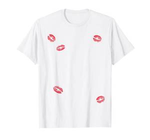 lot 12071 image: Lipstick Kisses All Over Design T-Shirt L