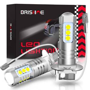 lot 12072 image: BRISHINE H3 LED Fog Light Bulbs 6000K Xenon White Pack of 2