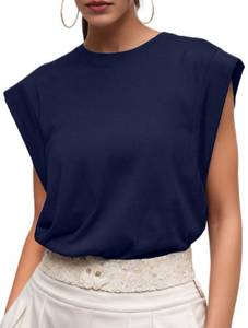 lot 12080 image: Grecerelle Cap Sleeve Tank Top, Navy Blue, X-Large