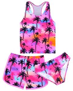 lot 12093 image: Sylfairy Girls Tankini Swimsuit 3-Piece Set Size 12