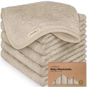 lot 12098 image: KeaBabies Baby Washcloths 6-Pack 10x10 Bamboo