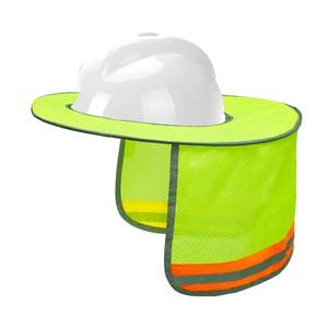 lot 12108 image: Topbuti Hard Hat Sun Shield Full Brim Mesh Yellow