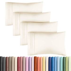 lot 12111 image: CGK Unlimited Queen Pillowcase Set of 4 - Off White