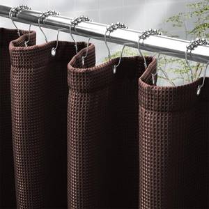 lot 12119 image: AmazerBath Brown Waffle Textured Shower Curtain 72x72