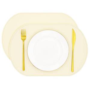 lot 12128 image: Yuuzue Silicone Placemat Set of 2, Oval 15.35x10.43