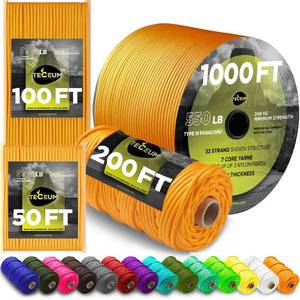 lot 12141 image: TECEUM Type III Paracord Rope 550 lb 1000 Feet