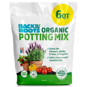 lot 12147 image: Back to the Roots Organic Potting Mix 6 Quart