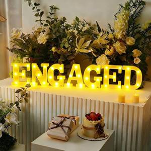 lot 13652 image: Honoson 7 Pcs Engagement Party Decorations,6.5 Inch Engaged LED Lights