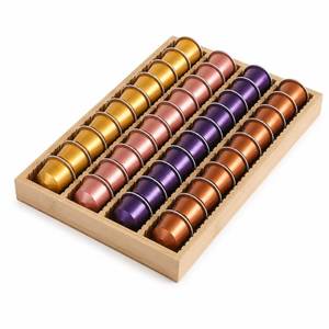 lot 13665 image: Bamboo Coffee Pod Holder Compatible with Nespresso Vertuo Capsules, 4 Rows