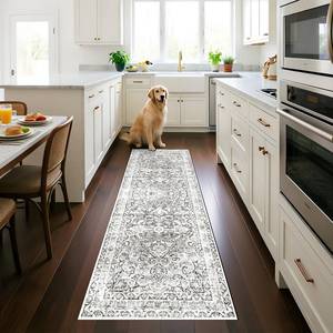 lot 13674 image: 2x6 Hallway Runner Rug Washable  Vintage Soft Kitchen Laundry Runner Non Slip,Farmhouse Entryway Bathroom Distressed Floor Mat,Stain Resistant Bedroom Living Room Beside Carpet
