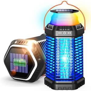 lot 13677 image: Sayneep Solar Bug Zapper Outdoor, Foldable Bug Zapper & Adjustable Light, High-Efficiency Mosquito Zapper, 12-Hour Runtime, Cordless Rechargeable Design for Indoor Outdoor
