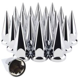 lot 13681 image: GREPSPUD 33mm x 4 34 Push On Spike Lug Nut Covers Chromed for Semi Truck