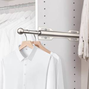 lot 13693 image: FIRJOY 12 Valet Rod for Closet Pull Out (1 Pack, Brushed Nickel)