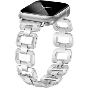 lot 14229 image: JR.DM Silver Watch Bands for Women Compatible with Apple Watch 38mm 40mm 41mm 42mm (S1011) Dainty Dressy Bracelet Designer Metal Chain Strap Adjustable for iWatch Series 1110987654SE321